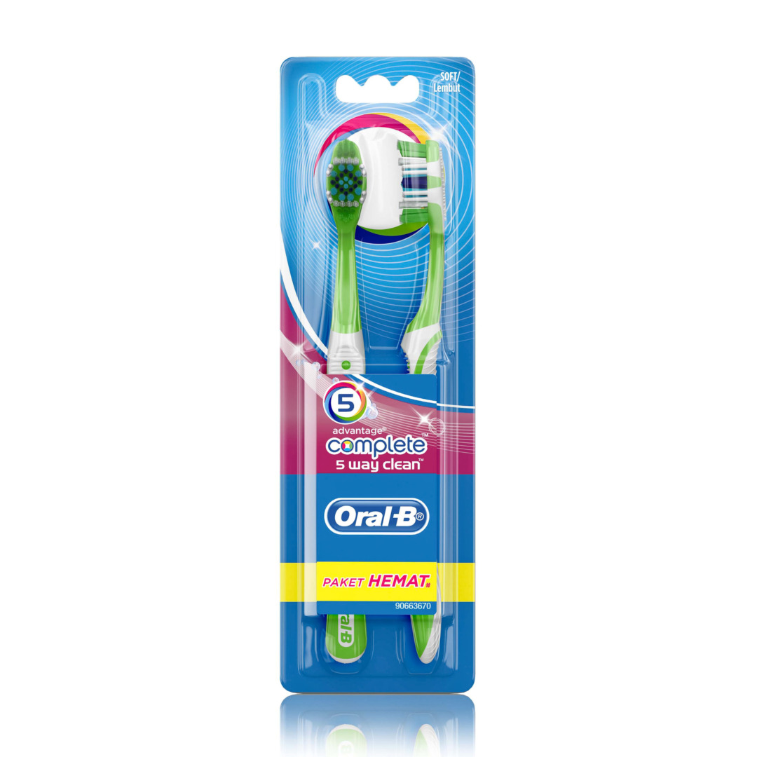 مسواک دوقلو اورال بی Complete 5 way clean برس نرم بسته 12 عددی - Image 2