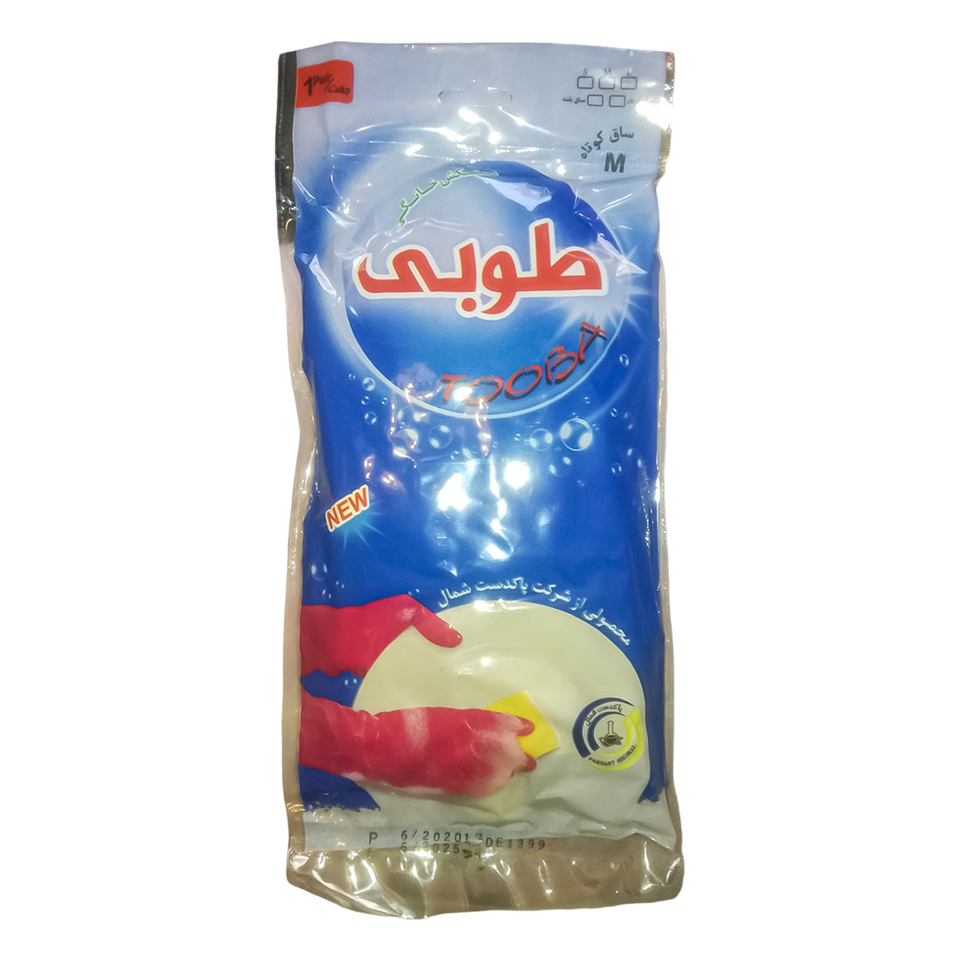 دستکش آشپزخانه طوبی ساق کوتاه بسته 12 عددی - Image 2