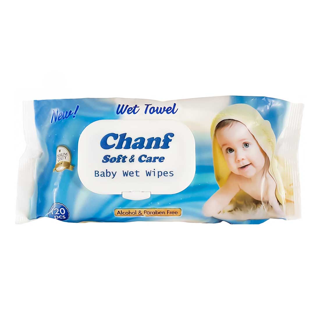 dastmal-martob-kodak-chanf-120-addadi دستمال مرطوب کودک چانف تعداد 120 برگ مدل Soft & Care