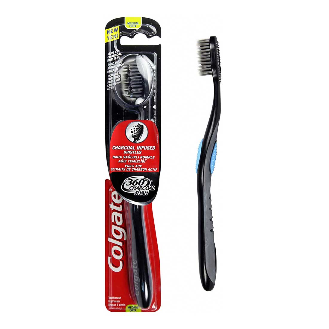 mesvak-colgate-360-1 مسواک کلگیت Colgate 360 CHARCOAL زغالی برس متوسط