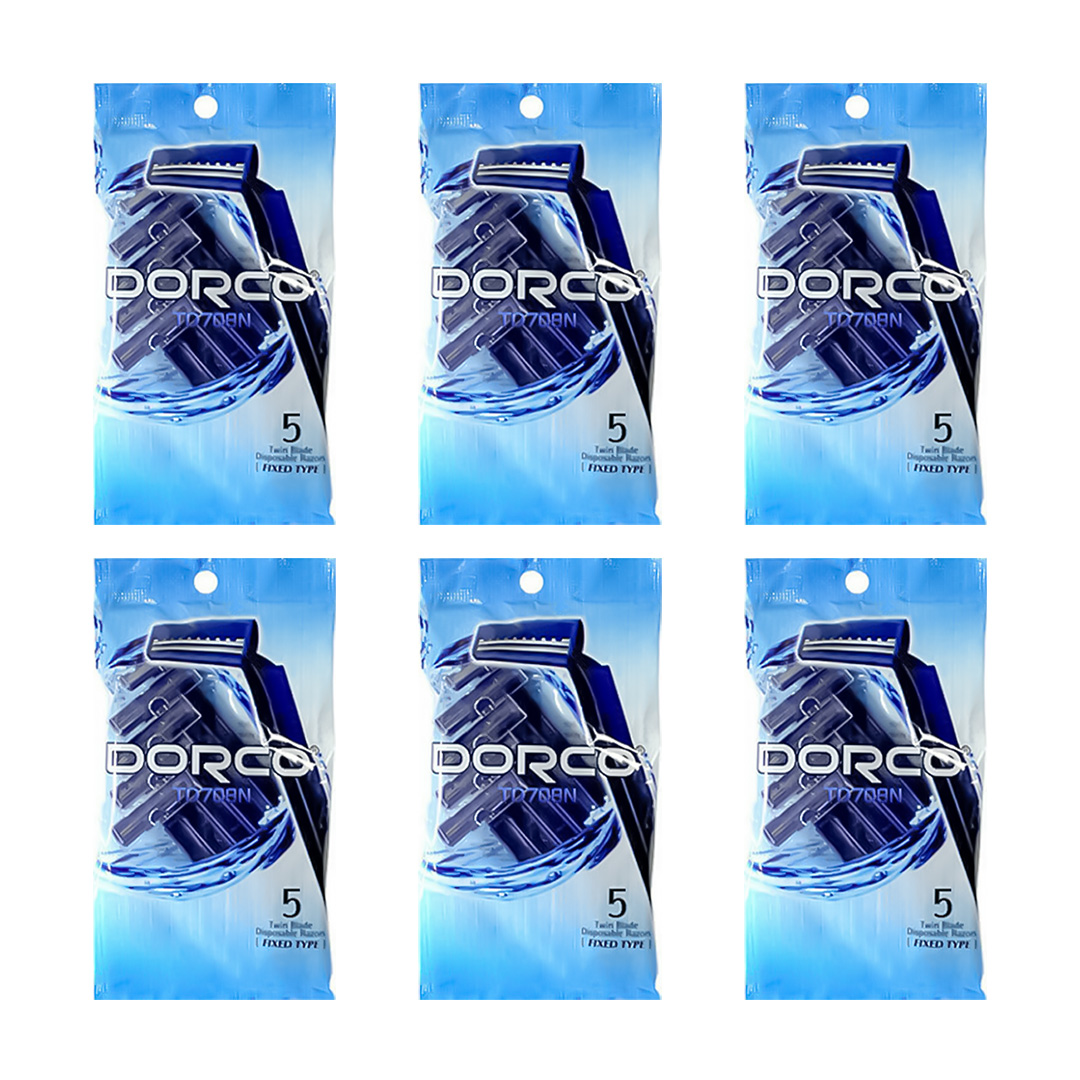 gillette-khod-tarash-dorco-TD708N-5-twin-blade-5pakat-baste-20-adadi-omde-kartoni ژیلت دورکو مدل TD708N بسته 20 عددی