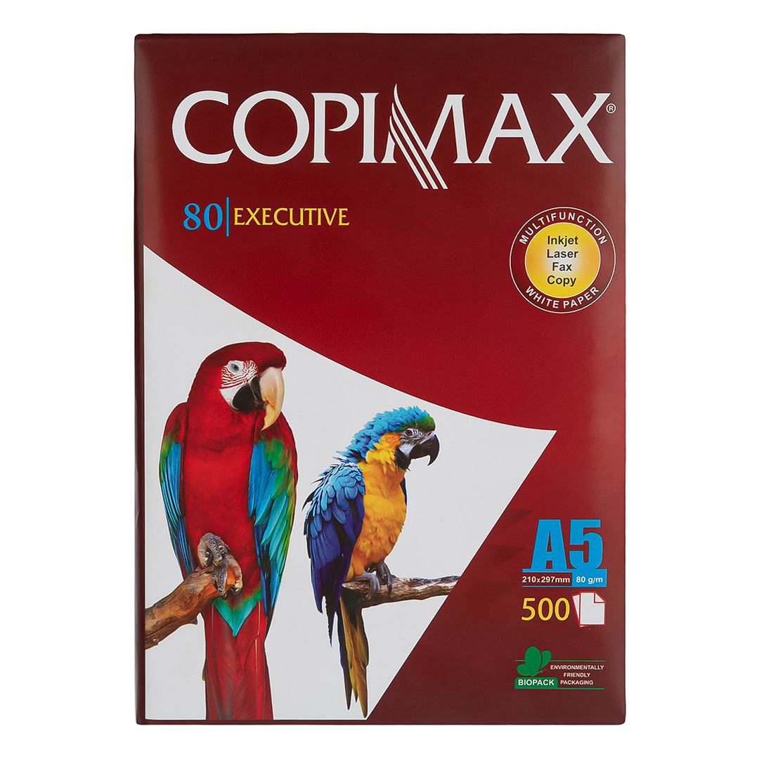 kaghaz-copimax-a5-80-micron-geam-omde کاغذ A4 کپی مکس 80 گرم بسته 500 عددی