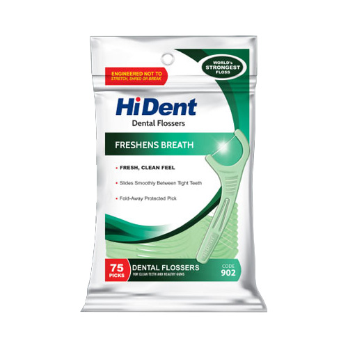 nakh dandan dental flossers hi dent code 902 75pcs omde 72pcs نخ دندان های دنت 75 عددی بسته 72 عددی (کارتنی) کد 902