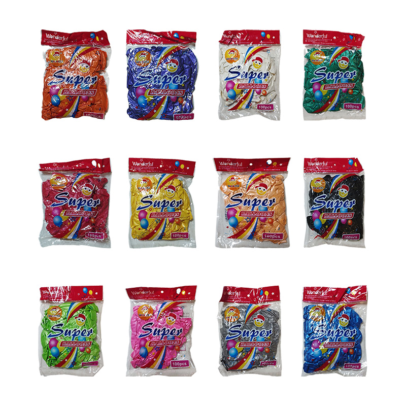 بادکنک واندرفول Super مدل W076 رنگ جور بسته 100 تایی مجموعه 12 عددی