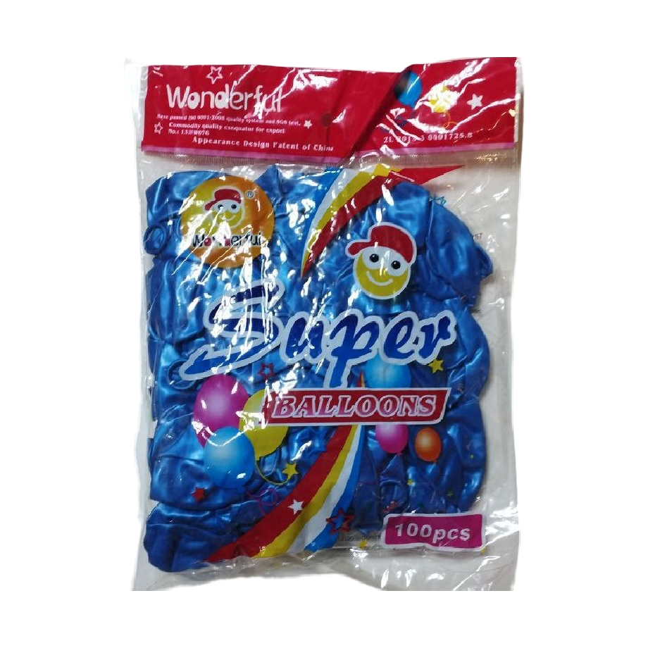بادکنک واندرفول Super مدل W076 رنگ جور بسته 100 تایی مجموعه 12 عددی