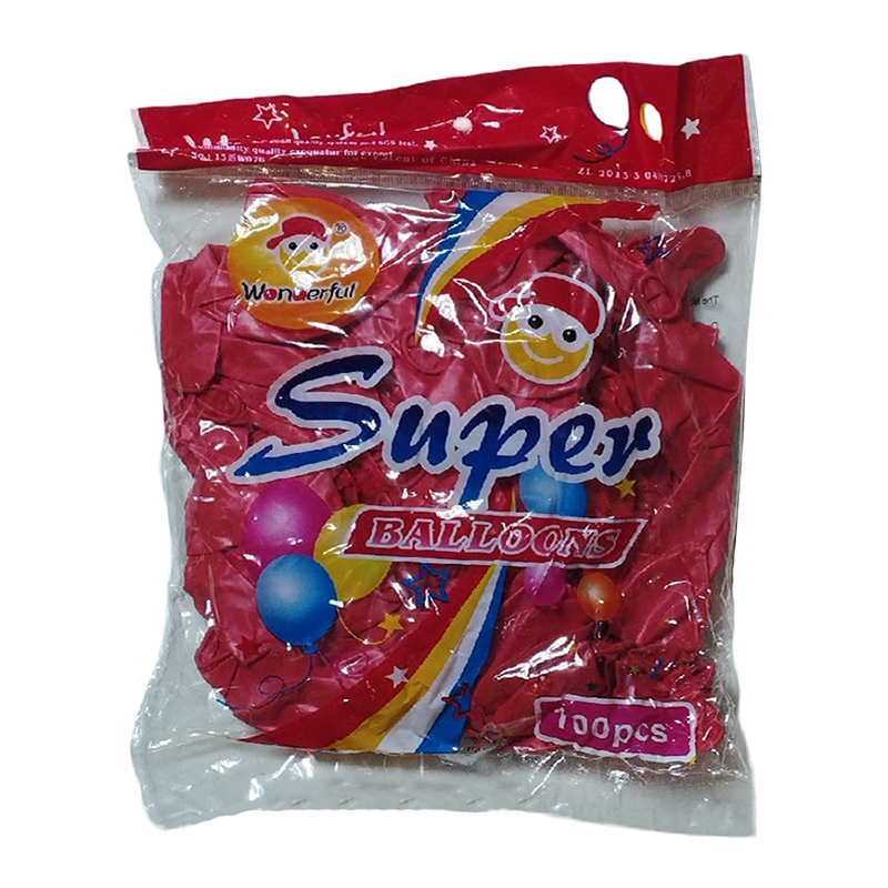 بادکنک واندرفول Super مدل W076 رنگ جور بسته 100 تایی مجموعه 12 عددی