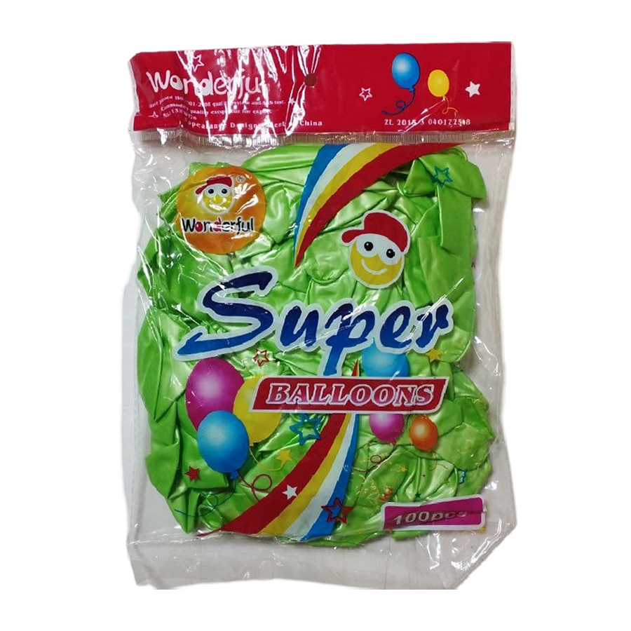 بادکنک واندرفول Super مدل W076 رنگ جور بسته 100 تایی مجموعه 12 عددی