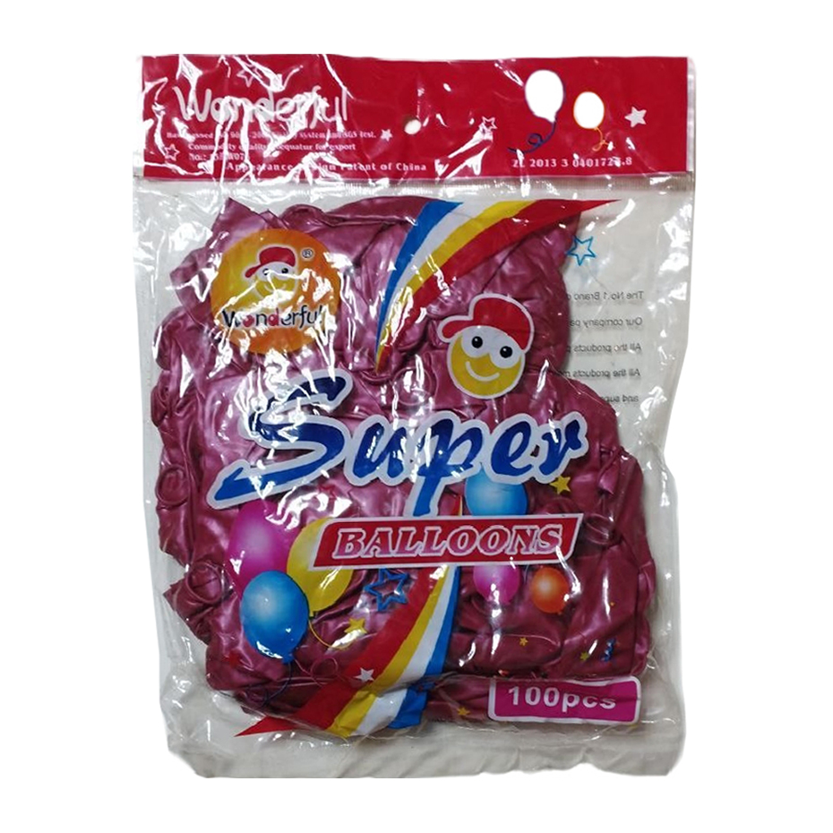 بادکنک واندرفول Super مدل W076 رنگ جور بسته 100 تایی مجموعه 12 عددی