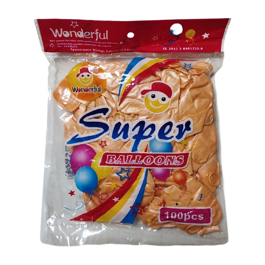 بادکنک واندرفول Super مدل W076 رنگ جور بسته 100 تایی مجموعه 12 عددی