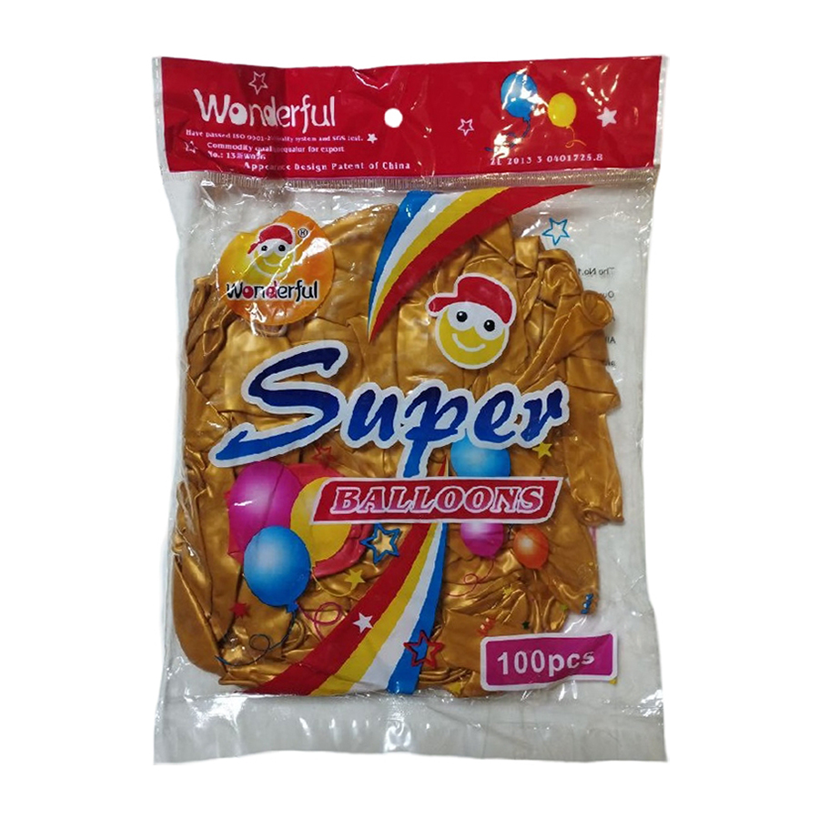 بادکنک واندرفول Super مدل W076 رنگ جور بسته 100 تایی مجموعه 12 عددی