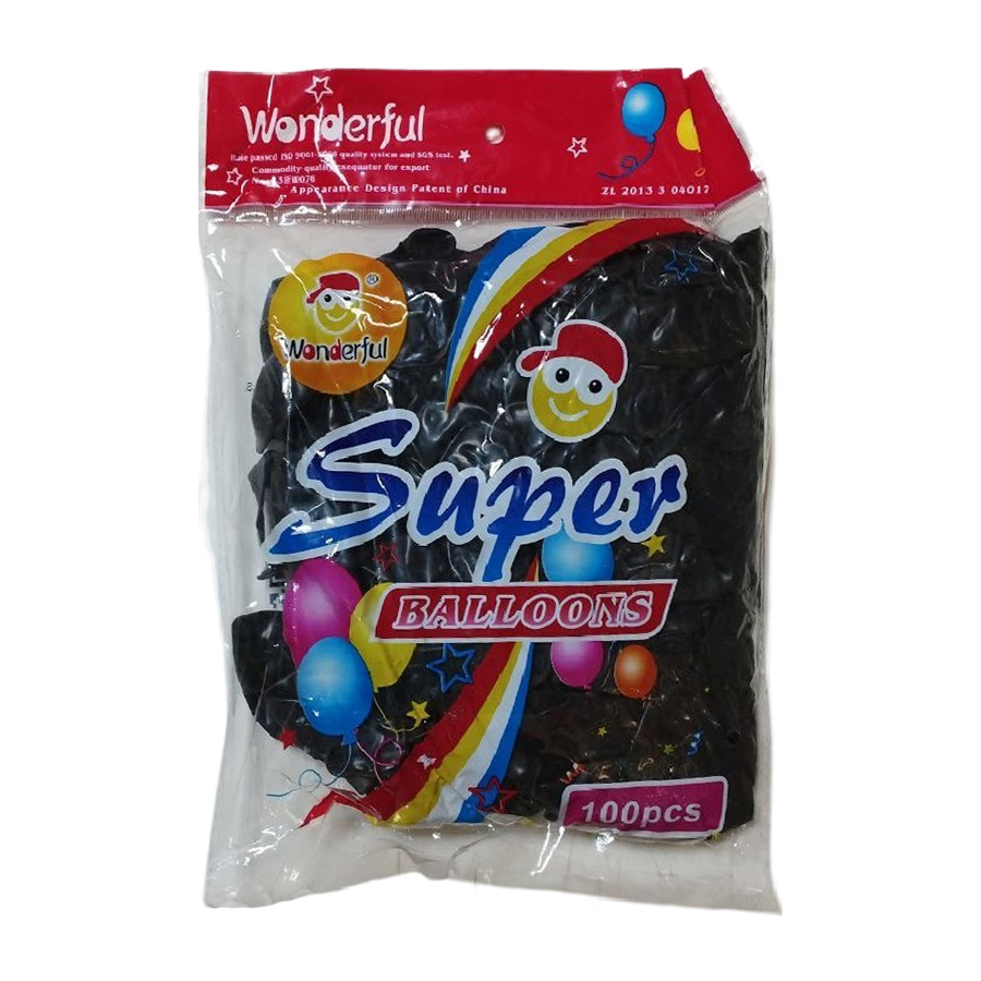بادکنک واندرفول Super مدل W076 رنگ جور بسته 100 تایی مجموعه 12 عددی