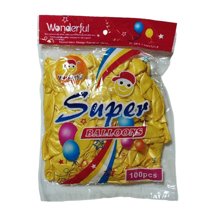 بادکنک واندرفول Super مدل W076 رنگ جور بسته 100 تایی مجموعه 12 عددی