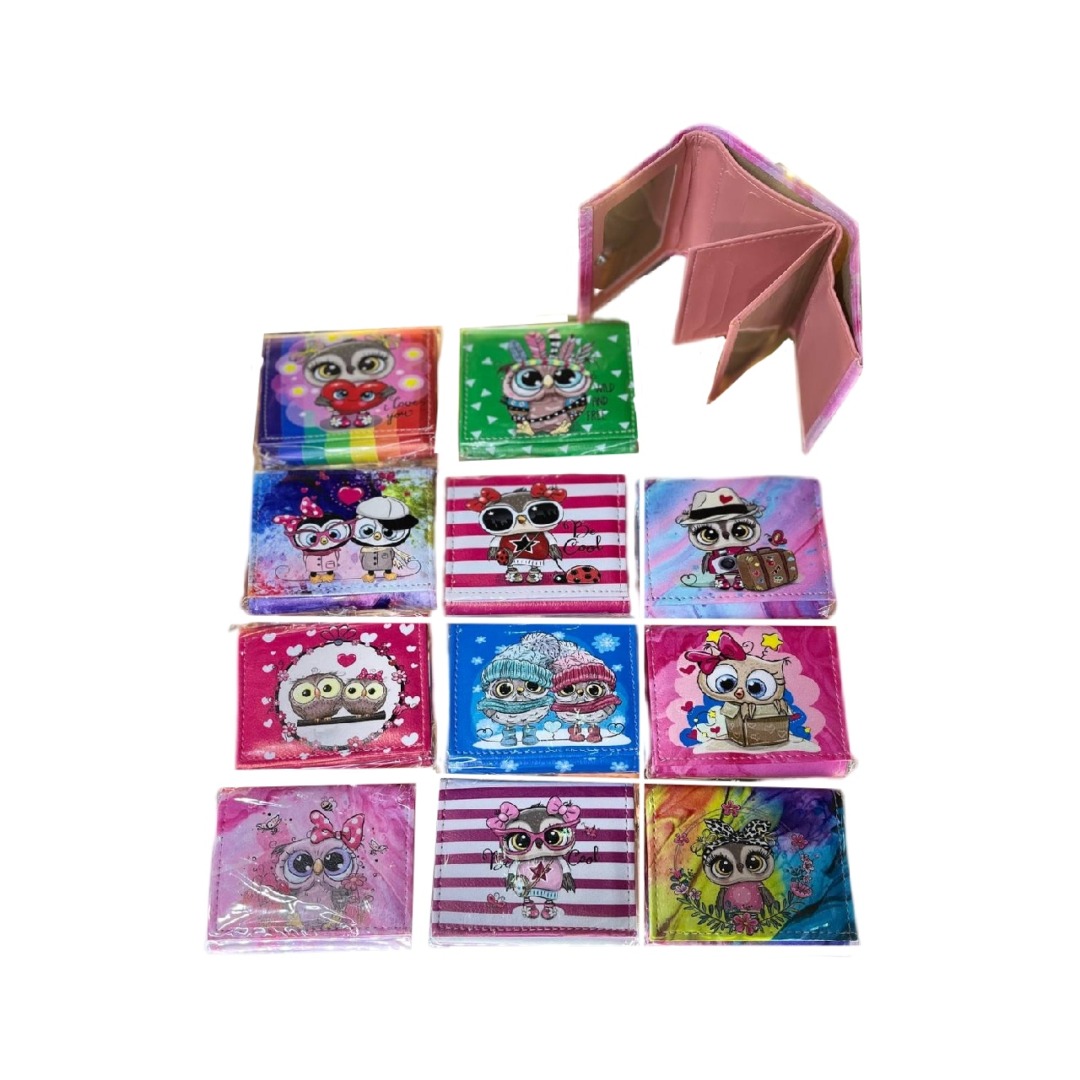 کیف پول دخترانه جغد بسته 12 عددی