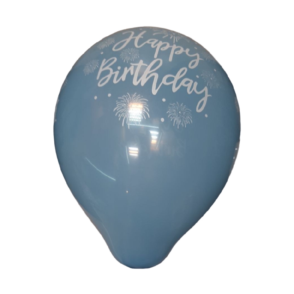 بادکنک Happy Birthday دور چاپ با طرح فشفشه و قلب بسته 100 عددی