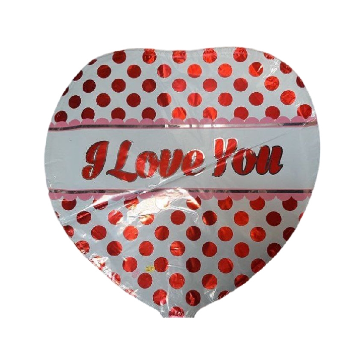 بادکنک فویلی مدل قلب طرح I love you بسته 50 عددی