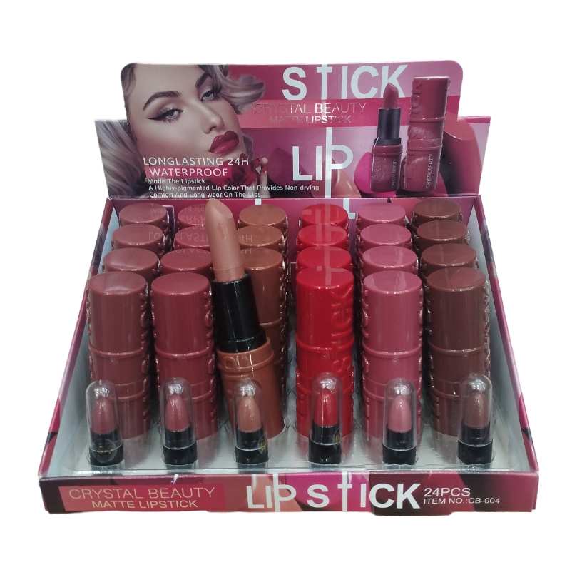 رژ لب جامد کریستال بیوتی 24 ساعته ضد آب Lip Stick بسته 24 عددی
