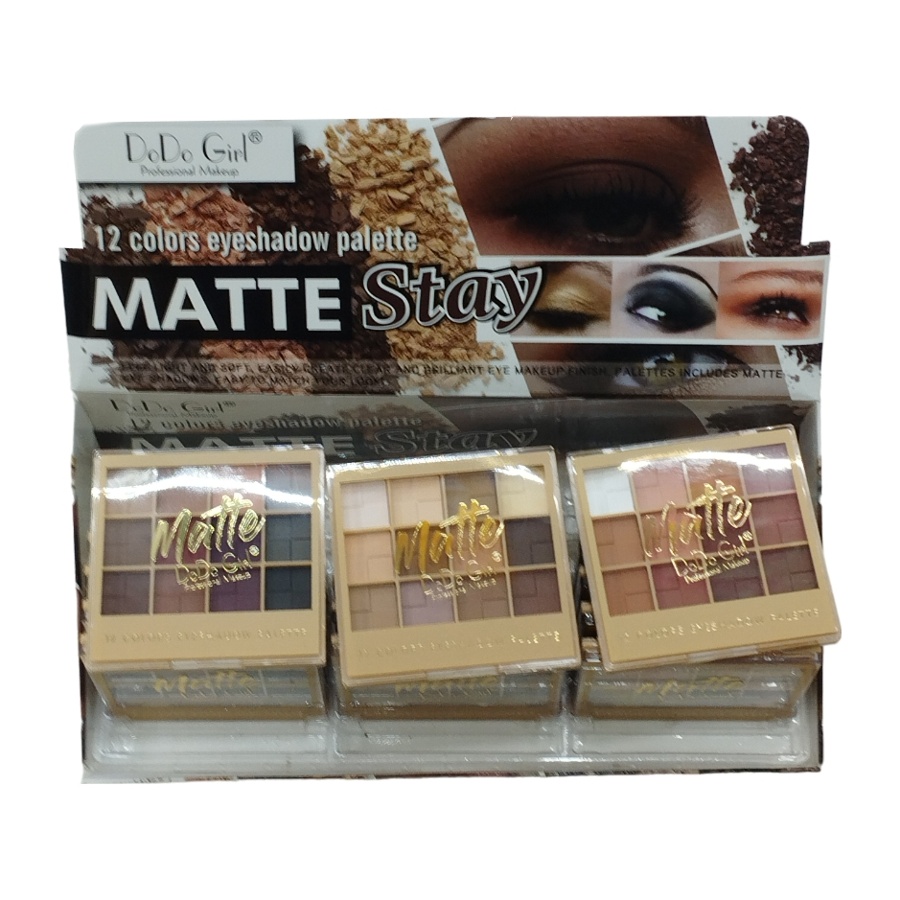 پالت سایه چشم دودوگرل مدل Matte در 12 رنگ جور بسته 12 عددی