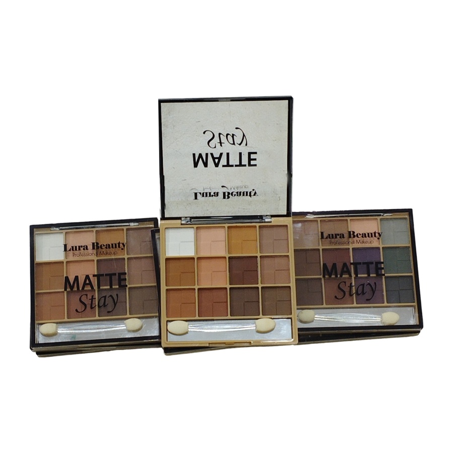 پالت سایه چشم لورا بیوتی Matte stay در 12 رنگ جور بسته 12 عددی