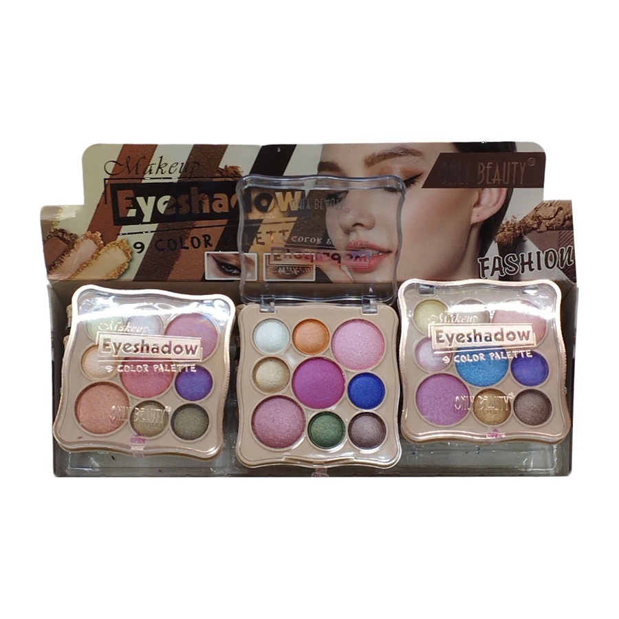 پالت سایه چشم 9 رنگ میکاپ مدل Only Beauty بسته 12 عددی