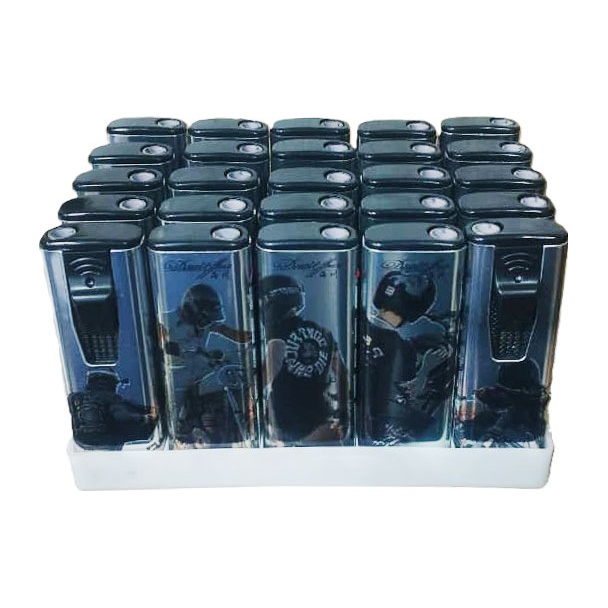 فندک کوره ای روکش فلزی کشویی طرح دار بسته 25 عددی