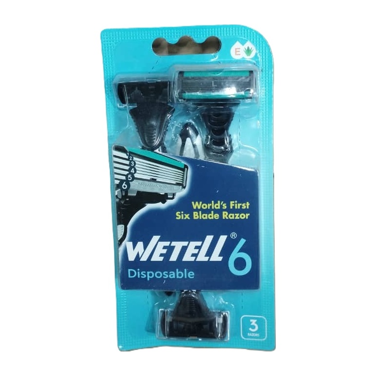 ژیلت 6 لبه ویتل مدل Disposable پاکت 3 عددی بسته 12 عددی