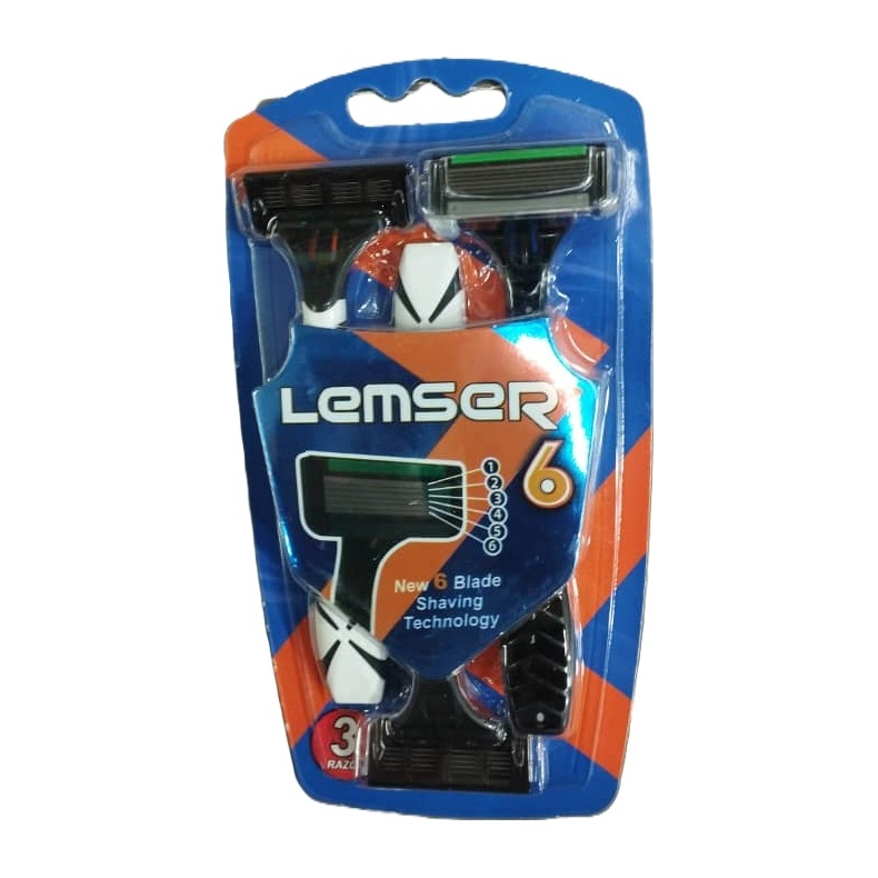 ژیلت لمسر 6 لبه پاکت 3 عددی بسته 12 عددی