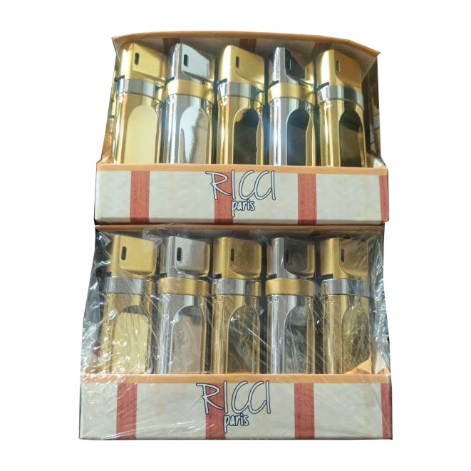 فندک کوره ای روکش فلزی بسته 25 عددی طرح طلایی نقره ای